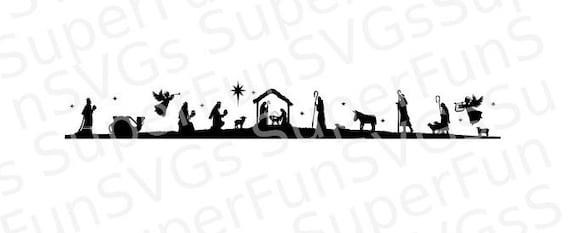 Download Large Nativity Scene Svg Digital Cutting File Svg Dxf Etsy