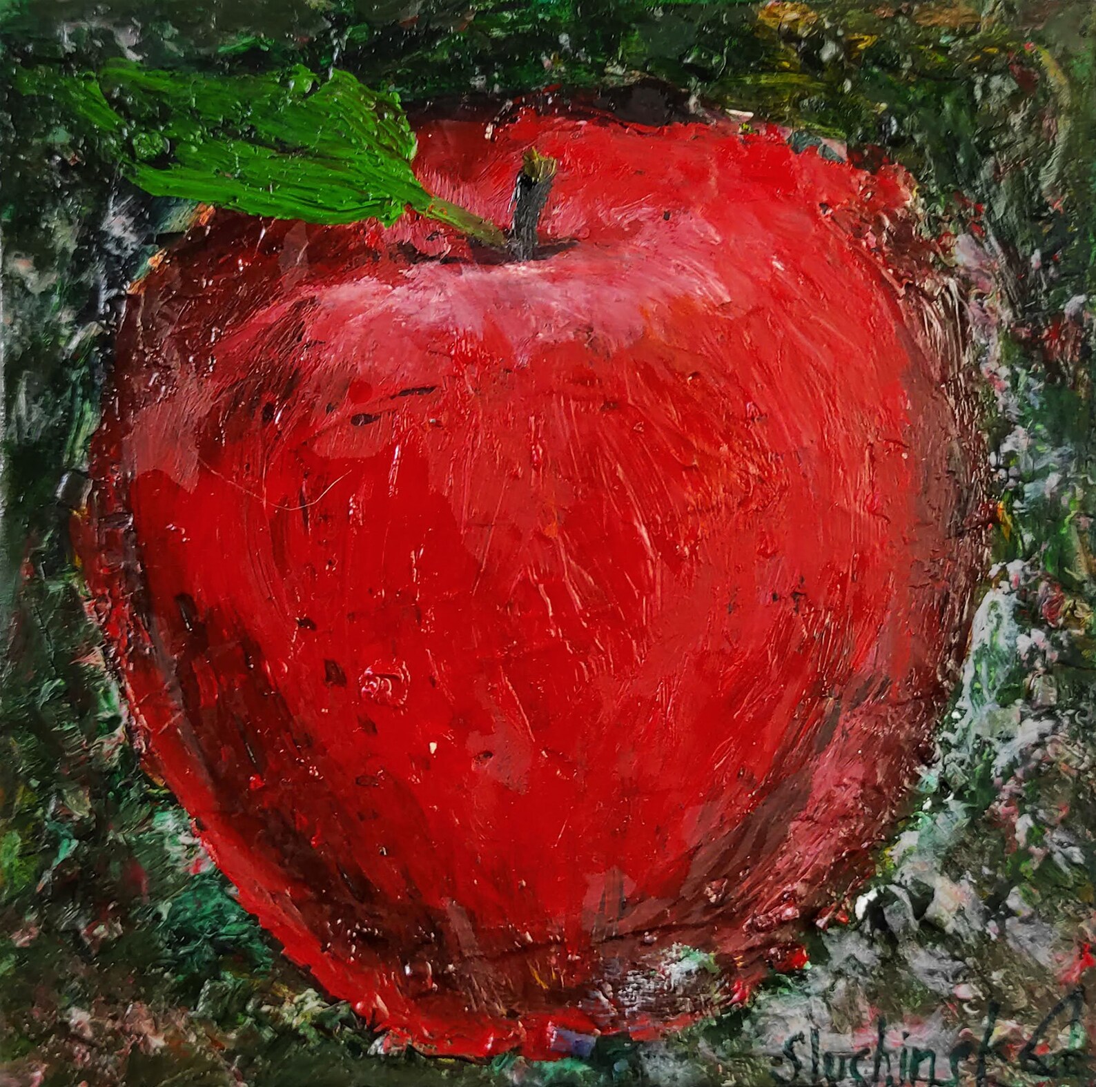 Apple Painting Original Art Fruit Painting Vibrant Artwork Etsy