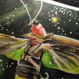 Firefly Painting Light Watercolor Original Art Nature Artwork Animal Wall Art by AlinaArtsGallery image 8