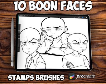 10 francobolli Boon, pennelli Procreate Ipad e iPad Pro
