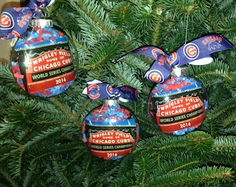 glitter ornament Chicago Cubs Christmas Ornament Cubs Christmas Ornament