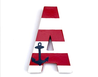 Nautical letters, nautical decor, anchor design, nautical letter, nautical theme, nautical gift, wall decor, home decor, navy gift