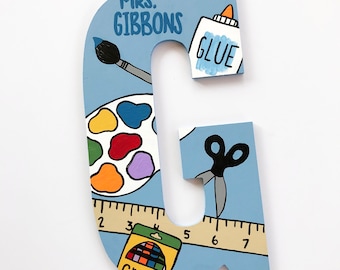 Hand-Painted Art Teacher Letter, Art Classroom Gift