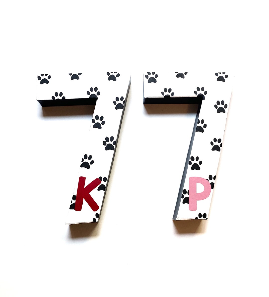 Handpainted Paw Print Numbers Number Photo Prop Stand Alone - Etsy