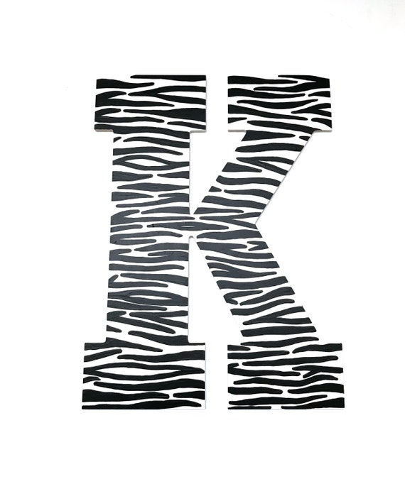 Zebra Print Letters Zebra Wall Art Zebra Decor Nursery | Etsy