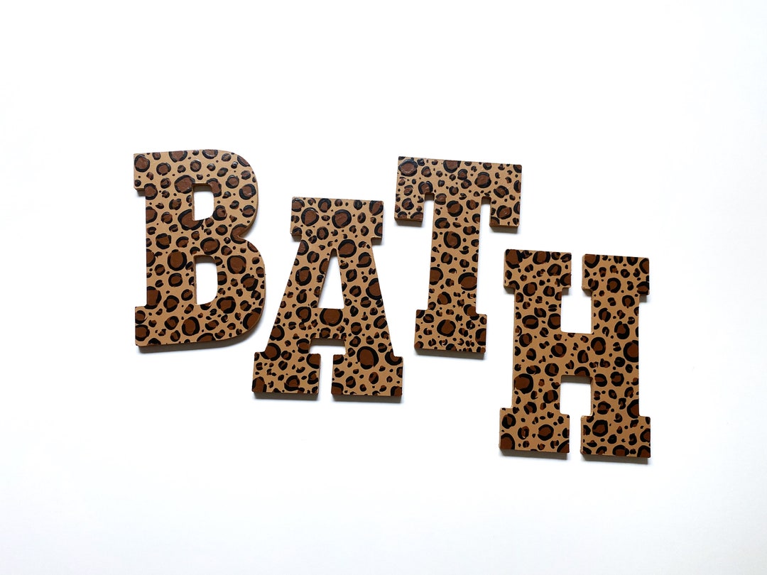 Hand-painted Cheetah Print Wood Letters, Safari Nursery Decor - Etsy