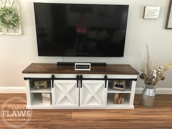 farmhouse tv console white