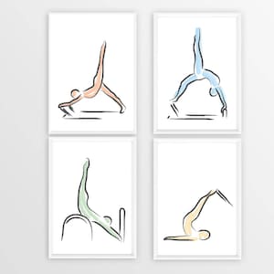 PILATES POSTER, Set of 4 Pilates Poster, Pilates Art Print, Pilates Studio Decor, Pilates Inspiration, Pilates Wall Art, Pilates Gift