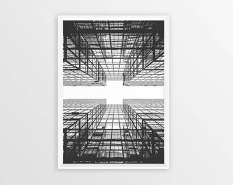 Impression architecturale, Art urbain, Photographie architecturale, Photographie new-yorkaise, Photographie noir et blanc, Impression noir et blanc