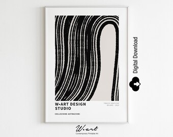 Impressão de arte abstrata minimalista, decoração de parede moderna (download digital)