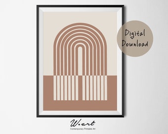 Mid Century Modern Geometric Print: Abstract Pastel Wall Art (Digital Download)