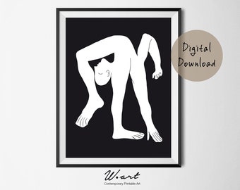 PICASSO PRINT Black And White, Picasso Poster, Picasso Wall Art, Picasso Sketch, Picasso Art Print, Downloadable Print, Minimalist Print