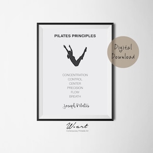 PILATES POSTER - Pilates Art Print - Pilates Studio Decor - Pilates Inspiration  - Pilates Wall Decor - Pilates Principles - Wall Art