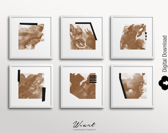 Abstract Square Prints - Gallery Wall Art Set of 6 (Digital Download)