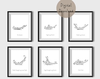 Pilates Exercise Poster, Fitness Wall Art (Digital Download)