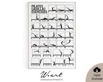 PILATES CADILLAC Exercises Chart Digital Download, Pilates Studio Decor,  Gift for Pilates Enthusiasts, Pilates Workout Printable Poster -  Canada