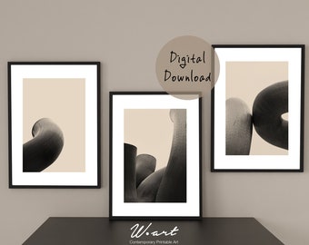 Conjunto de impresiones de arquitectura moderna: Fotografía en blanco y negro (descarga digital)