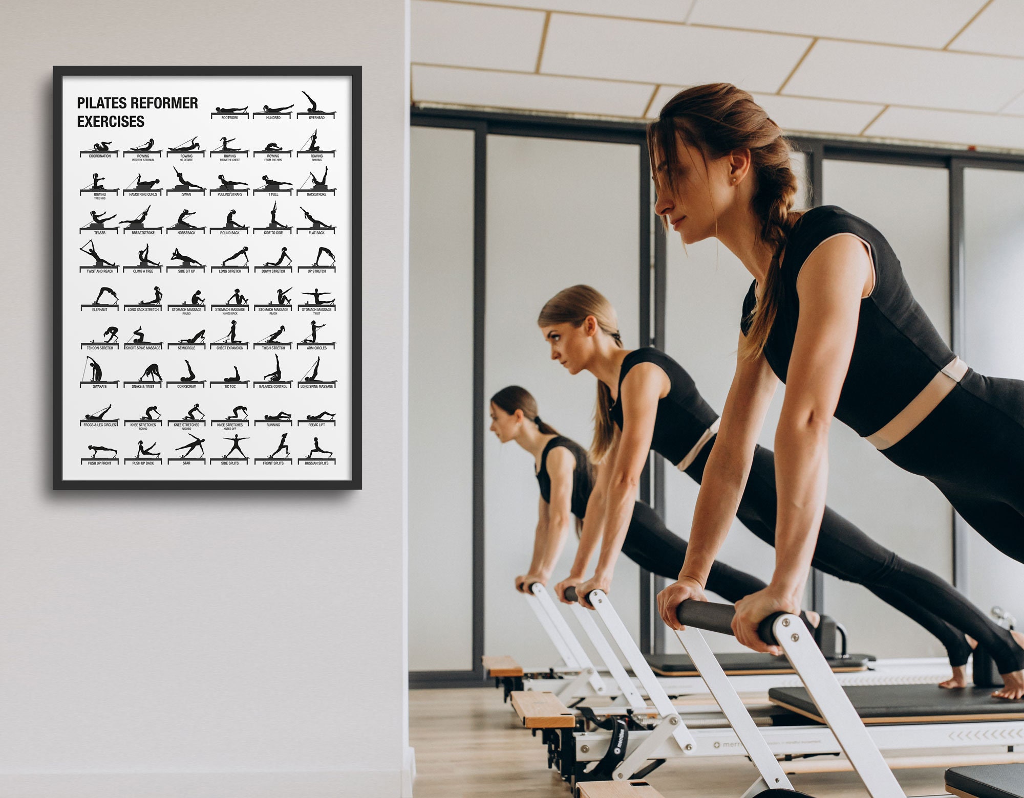PILATES REFORMER POSTER Digital Download Pilates Art Etsy