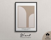 Minimalist Geometric Art Print, Neutral Colors, Mid Century Modern (Digital Download)