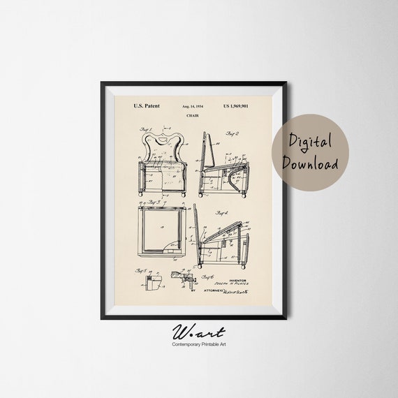 PILATES PATENT Poster Digital DOWNLOAD, Vintage Pilates Art