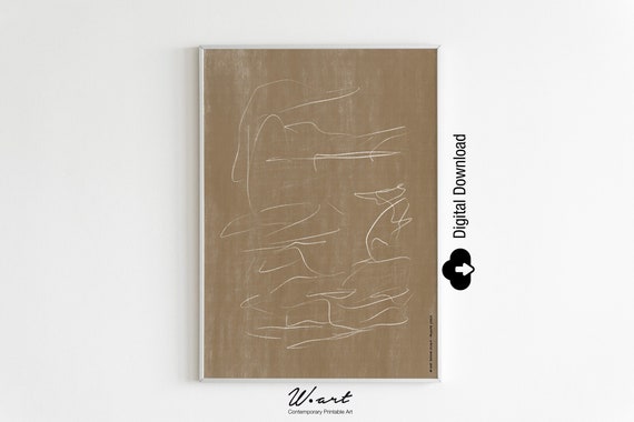 Wabi Sabi Abstract Downloadable Art, Danish Pastel Digital Print, Japandi Wall Art, Earth Tone Wall Art, Mid Century Modern Minimalist Art