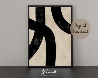 Abstract Printable Art | Modern Minimalist Art | Instant Download | Abstract Wall Art | Woodblock Print | Modern Minimalist
