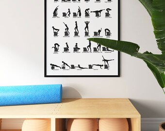 PILATES WUNDA CHAIR Exercises Chart Digital Download, Pilates Studio Decor,  Gift for Pilates Enthusiasts, Pilates Workout Printable Poster -   Denmark