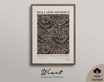 WILLIAM MORRIS Exhibition Poster DOWNLOADABLE Print, Art Nouveau Vintage Poster Digital Download, Abstract Floral Painting Museum Poster