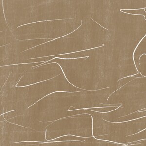 May include: Abstract digital print with white lines on a brown background. Detail of the Digital Print.