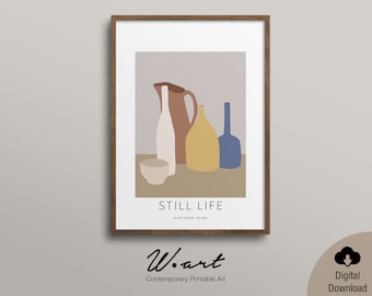Morandi Still Life Print: Italian Abstract Art Poster (Digital Download)