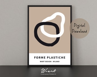 Modern Art Exhibition Poster, Abstract Shapes Print (Digital Download)
