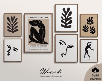 Set Of 7 Prints Digital Download, Exhibition Poster Downloadable, Poster Digital Print, Downloadable Prints, Mid Century Downloadable Art