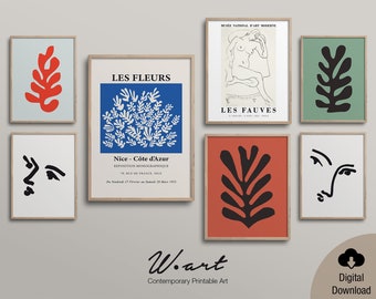 Mid Century Modern Gallery Wall Art Prints Set of 7 (Digital Download)