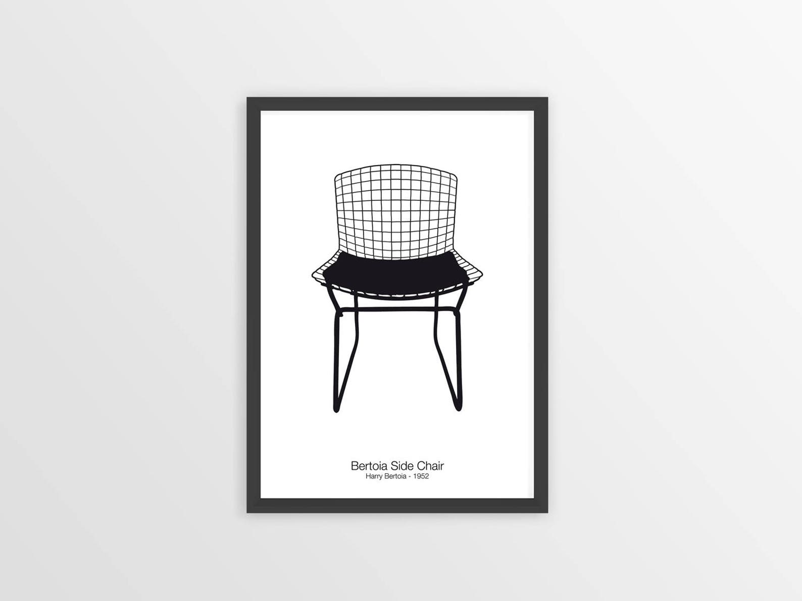 BERTOIA CHAIR PRINT Chair Print Mid Century Print Bertoia Etsy