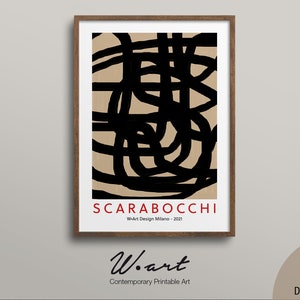 Italian Mid Century Exhibition Poster Digital Download, Abstract Art Downloadable Print, Italian Museum Poster, Abstract Downloadable Art