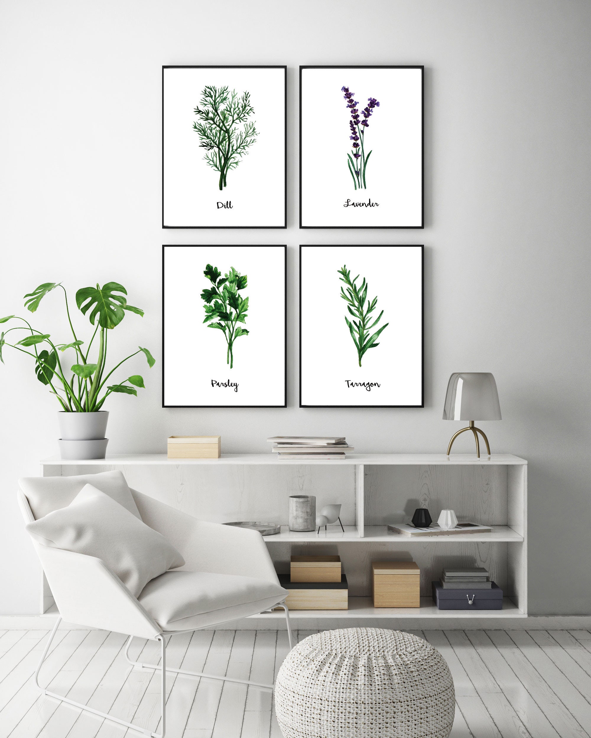 Herb Wall Art Herb Prints Botanical Print Botanical Etsy