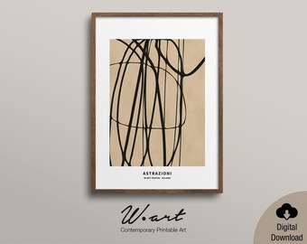 Abstract Wall Art Digital Print, Mid Century Modern Printable Wall Art, Minimalist Art Digital Download, Large Wall Art, Exhibition Poster