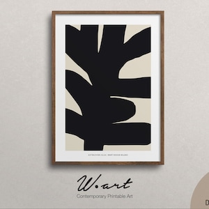 Printable Art Abstract, Mid Century Downloadable Art, Geometric Design, Abstract Black Lines, Scandinavian Minimal, Black And White Abstract
