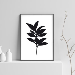 Black and White Botanical Print, Botanical Leaf Print, Botanical ...