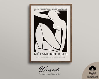 French Exhibition Poster, Abstract Woman Figure (Digital Download)