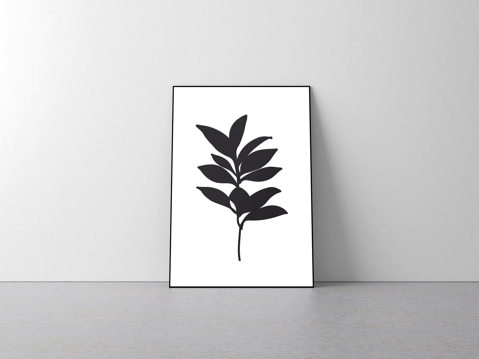 Black and White Botanical Print Botanical Leaf Print | Etsy