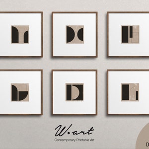 Conjunto de parede de galeria - Impressões quadradas abstratas - Conjunto de 6 impressões - Download instantâneo - Download digital de arte - Arte minimalista - Impressões para download