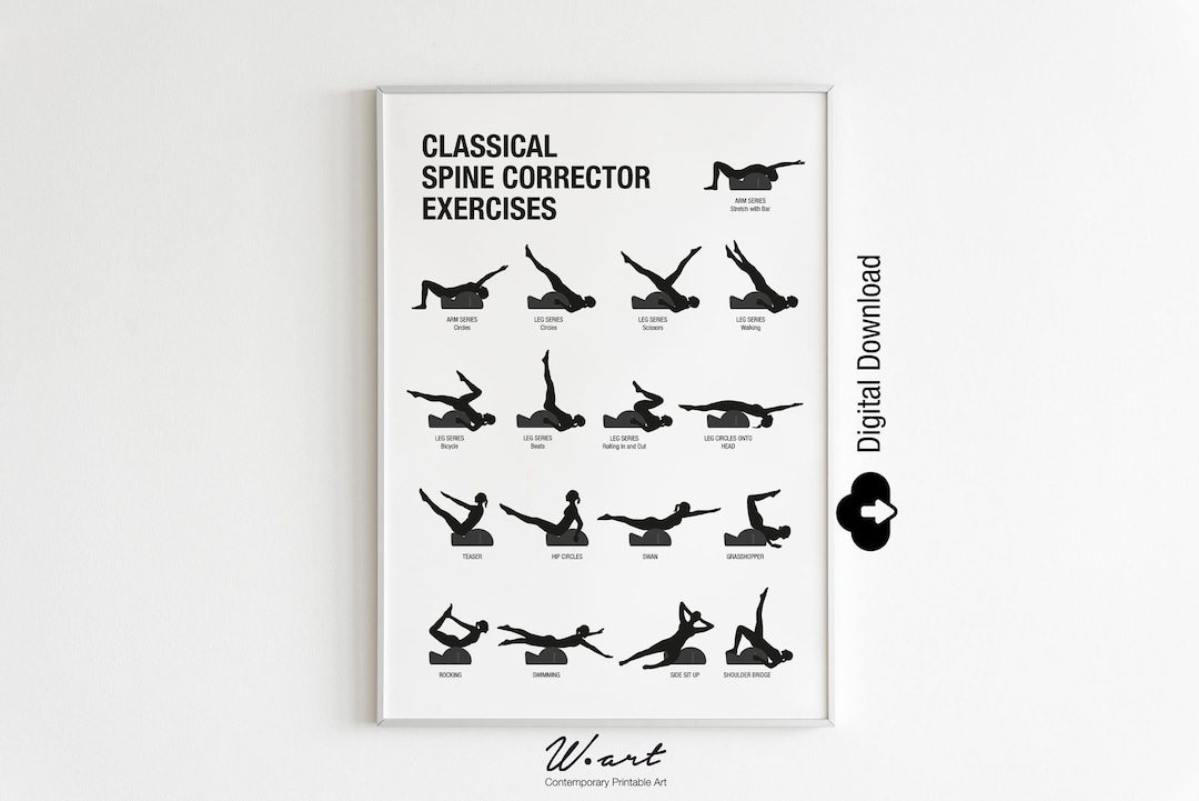 PILATES SPINE CORRECTOR Exercises Chart Digital Download, Pilates Studio  Decor, Gift for Pilates Enthusiasts, Pilates Printable Poster -  Canada