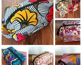 Toiletry bag several wax fabrics available