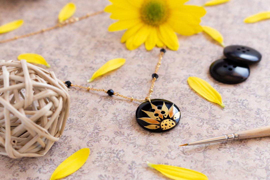 Collana Girasole In Argento 925 Con Cristallo Blu YEESIA: Ciondolo Dorato A Forma Di Girasole, Gioiello Regalo Per Donne