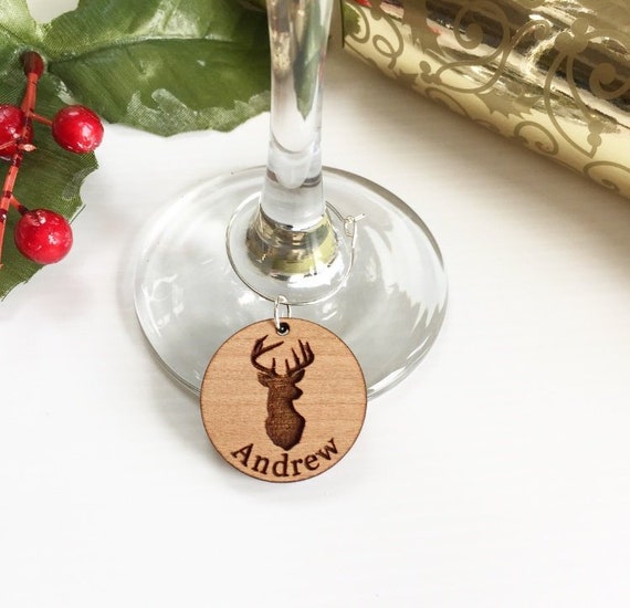 Personalised Stag Wine Glass Charms Stag Wine Glass Charms Personalised