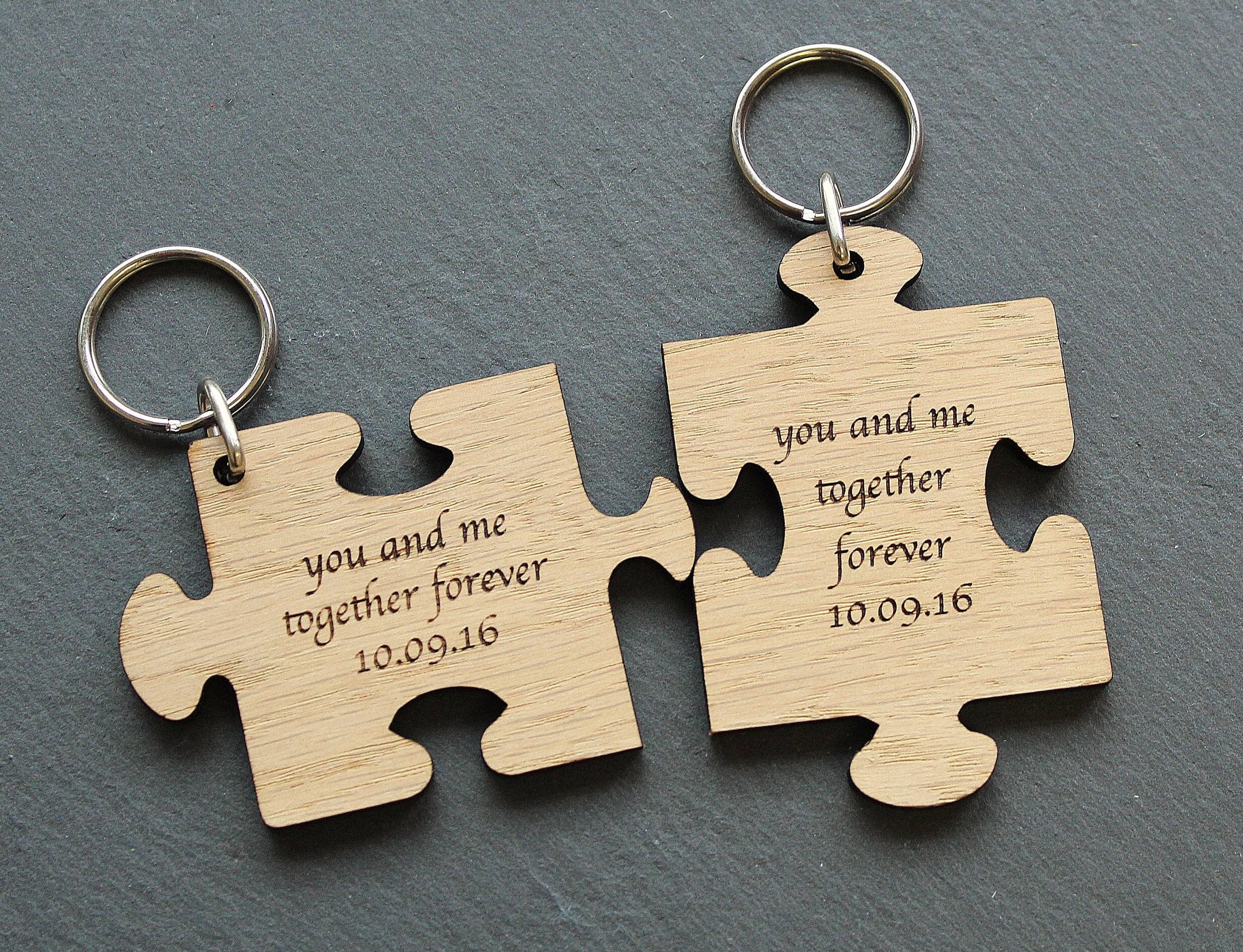 personalised metal jigsaw keyring