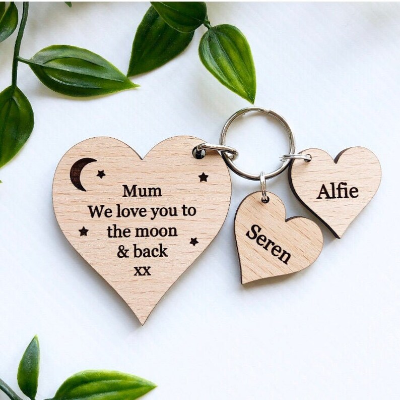 Mothers Day Keyring Personalised Wooden Keyring Wooden Etsy UK