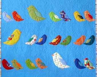 Bird Crossing appliqué quilt pattern "Birds of a Feather"