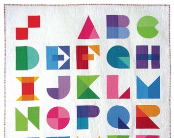 Alphablocks modern alphabet quilt pattern